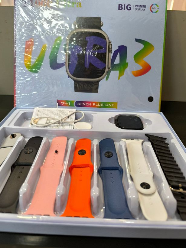 ساعت هوشمند T1000 Ultra V43 مدل 7+1 به همراه 7 بند قابل تعویض