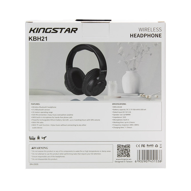 هدفون بیسیم کینگاستار مدل KBH21