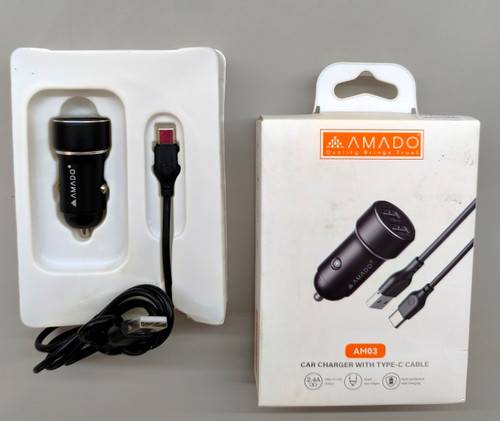 شارژر فندکی آمادو مدل AMADO AM03 به همراه کابل Type-C